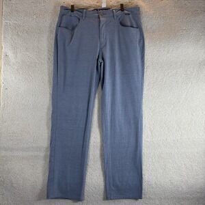Fish Hippie Pants Mens 34x27.5 Blue Gray Bonita Performance Golf 5 Pocket Casual
